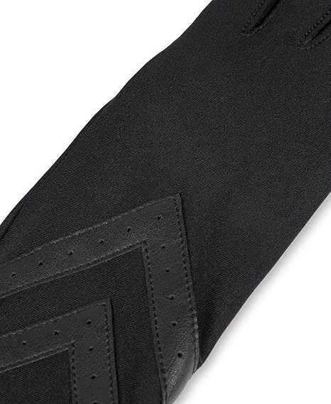 Womens Spandex Touchscreen Cold Weather Gloves With Warm Fleece Lining and Chevron Details